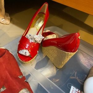 Michael Kors red Patton Leather